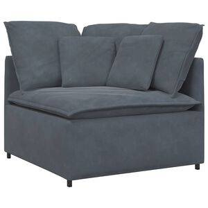 vidaXL Modulaire hoekbank met kussens 100 cm donkergrijs