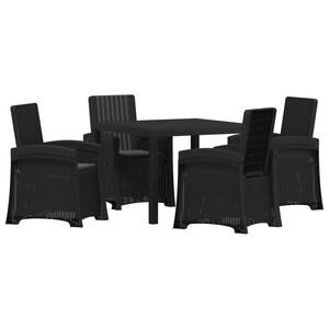 vidaXL Tuin eettafelset 5 st Antracietkleurig PP