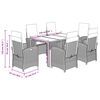 vidaXL 7-delige Tuinset met kussens poly rattan zwart