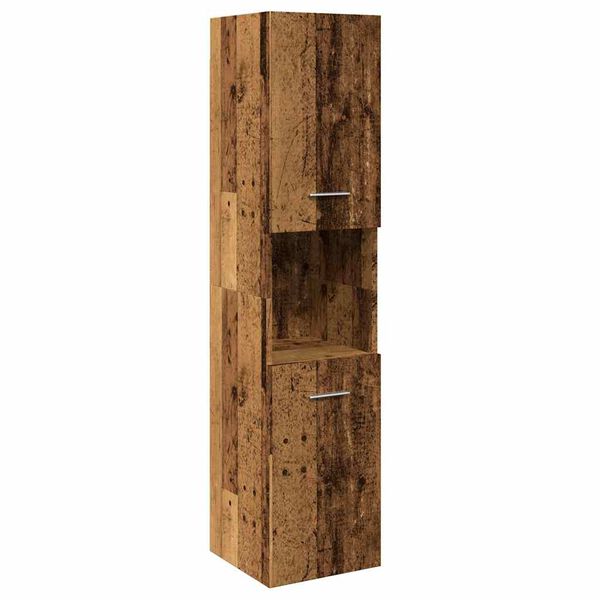 vidaXL Badkamerwandkast 30x30x130 cm bewerkt hout oud houtkleurig