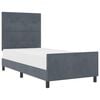 vidaXL Boxspringbed met hoofdeinde Donkergrijs 90 x 190 cm Fluweel