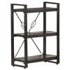 vidaXL Boekenkast met 3 schappen 60x30x80 cm massief mangohout zwart