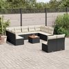 vidaXL 12-delige Loungeset met kussens poly rattan zwart