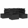 vidaXL Tuin Sofa Set met kussen met opslag 5 pcs Zwart poly rattan