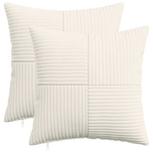 vidaXL Kussensloop 2 pcs ALMELO Cr&egrave;mekleurig 30 x 30 cm corduroy