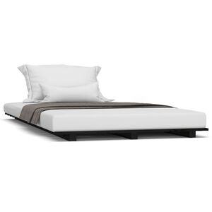 vidaXL Bedframe 90x190 cm massief grenenhout zwart