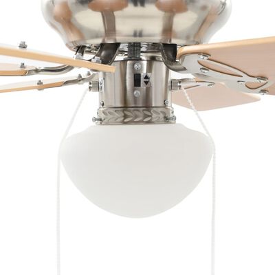 vidaXL Plafondventilator met lamp 82 cm lichtbruin