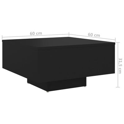vidaXL Salontafel 60x60x31,5 cm spaanplaat zwart