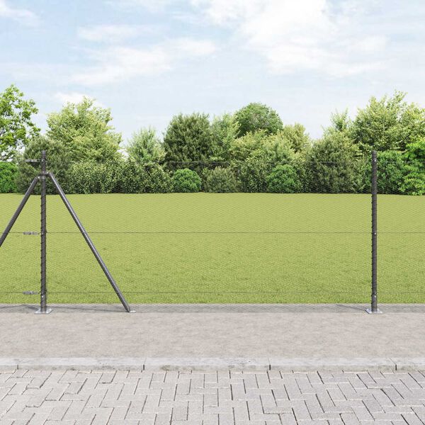vidaXL Hecke met palen Grijs 0.8 x 100 m PVC-gecoat staal