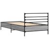 vidaXL Bedframe bewerkt hout en metaal grijs sonoma eiken 75x190 cm