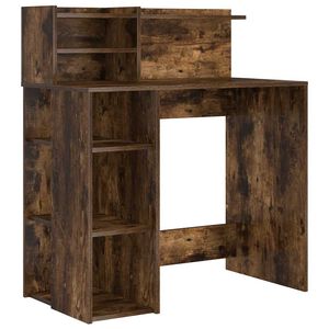 vidaXL Bureau Gerookt eiken Bewerkt hout 90 x 48 x 101,5 cm