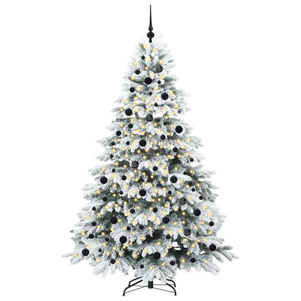 vidaXL Kunstkerstboom met 300 LED met standaard Wit 210 cm PE en PVC