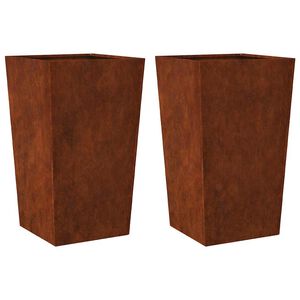vidaXL Plantenbakken 2 st 45x45x75 cm weervast staal