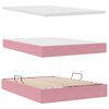 vidaXL Opslag bed met matras met matras Roze 140 x 200 cm Fluweel