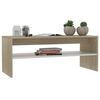 vidaXL Salontafel 100x40x40 cm bewerkt hout wit en sonoma eikenkleurig