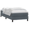 vidaXL Boxspring met matras fluweel donkergrijs 100x220 cm