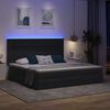 vidaXL Opbergbed met LED met matras Donkergrijs 200 x 200 cm Fluweel