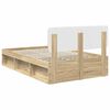 vidaXL Bedframe Sonoma Eiken 135 x 190 cm Massief grenenhout