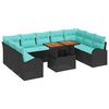 vidaXL Tuin Sofa Set 10 st Zwart Poly riet