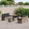 vidaXL Tuin Sofa Set 9 pcs Grijs poly rattan