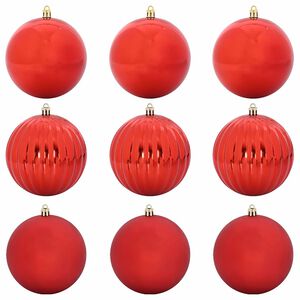 vidaXL Kerstbal Set 9 pcs Rood Kunststof