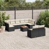 vidaXL 10-delige Loungeset met kussens poly rattan zwart
