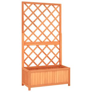 vidaXL Plantenbak met latwerk 70x30x135 cm massief vurenhout bruin