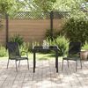 vidaXL Tuin Eetset 3 pcs Zwart Textilene en staal