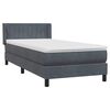 vidaXL Boxspring met matras fluweel donkergrijs 80x210 cm