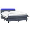 vidaXL Boxspring met matras en LED fluweel donkergrijs 160x220 cm