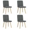 vidaXL Eetkamerstoelen 4 st stof donkergrijs
