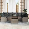 vidaXL Tuin Sofa Set met kussen 8 pcs Grijs poly rattan