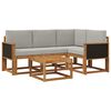vidaXL Buiten bankenset 5 pcs Naturel en lichtgrijs Polyester