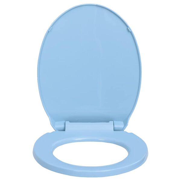 vidaXL Toiletbril soft-close en quick-release ovaal blauw