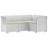 vidaXL 4-Zits Tuin Sofa met Kussens Rattan Look PP Wit