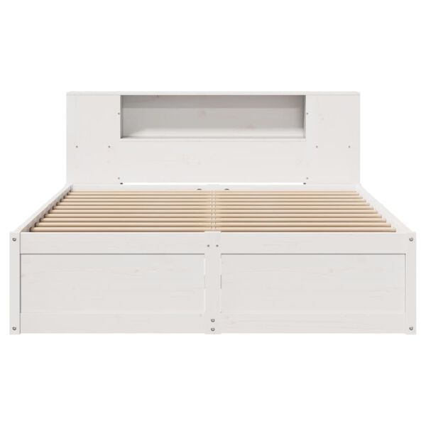 vidaXL Bedframe zonder matras massief grenenhout wit 140x190 cm
