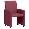 vidaXL Dining Stoelen met Wielen 2 pcs Wijnrood 57 x 66 x 94 cm Stof