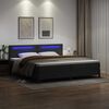 vidaXL Boxspringbed met matras met LED Zwart 200 x 200 cm Kunstleer