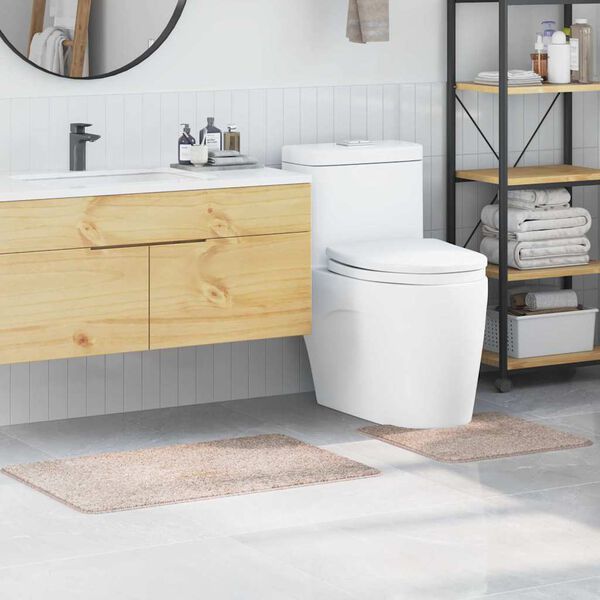 vidaXL Antislip Badmat Set 2 pcs Cr&egrave;me PP