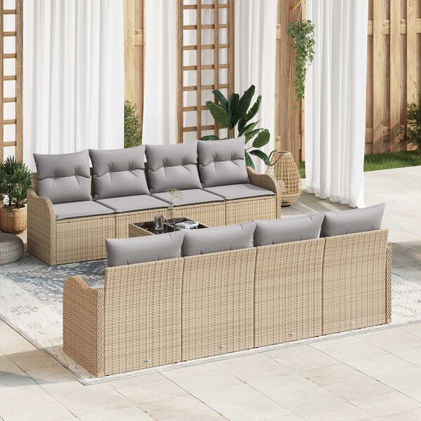vidaXL Tuin Sofa Set Beige 55 x 55 x 37 cm poly rattan