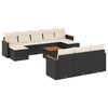 vidaXL 11-delige Loungeset met kussens poly rattan zwart