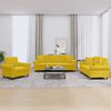 vidaXL 3-delige Loungeset met kussens fluweel geel