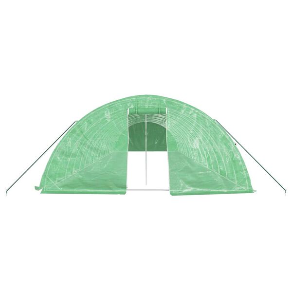 vidaXL Tuinkas met stalen frame 80 m&sup2; 16x5x2,3 m groen