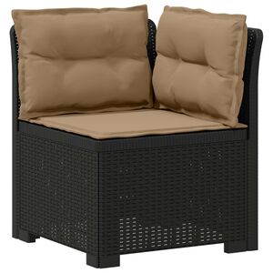 vidaXL E&eacute;npersoons Tuinbank met Kussens Rattan Look PP Antraciet