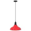 vidaXL Hanglamp in hoogte verstelbaar E27 &Oslash;31 cm metaal glanzend rood