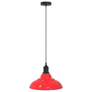 vidaXL Hanglamp in hoogte verstelbaar E27 &Oslash;31 cm metaal glanzend rood