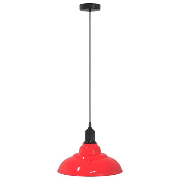 vidaXL Hanglamp in hoogte verstelbaar E27 &Oslash;31 cm metaal glanzend rood