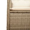 vidaXL Tuinstoel verstelbaar met kussens poly rattan beige