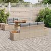 vidaXL Tuin Sofa Set met opslag 6 pcs Beige Poly riet
