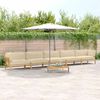 vidaXL Bankstel met kussen Effen 6 pcs Beige Massief Acaciahout